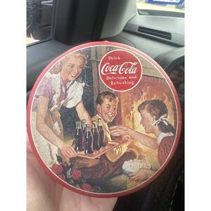 1993 Coca-Cola Round Tin Coke Advertising Collectible Nostalgic Design